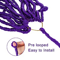 Leeven 36 Inch Purple Soft Locs 3 Packs Faux Locs Crochet Hair Pre Looped Natural Butterfly Locs Super Long Goddess Locs Crochet