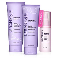 Keranique Color Treated Shampoo And Conditioner Set With Follicle Booster Hair Serum Keratin Enriched Color Boost Set Wshampo