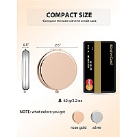 Getinbulk Compact Mirror Bulk Set Of 2 Doublesided 1X2X Magnifying Purse Pocket Makeup Mirrorsround Rose Gold And Silver