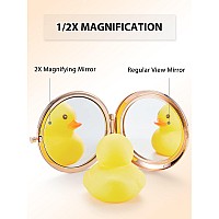 Getinbulk Compact Mirror Bulk Set Of 2 Doublesided 1X2X Magnifying Purse Pocket Makeup Mirrorsround Rose Gold And Silver