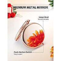 Getinbulk Compact Mirror Bulk Set Of 2 Doublesided 1X2X Magnifying Purse Pocket Makeup Mirrorsround Rose Gold And Silver