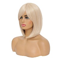 Nayoo Blonde Bob Wig With Bangs 12 Inch Short Blonde Wigs For Women Natural Look Blonde Wig With Bangs Super Soft Short Wigs