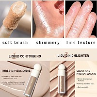 Meicoly Liquid Highlighter Luminizer Soft Pinch Liquid Blush Dewy Cheek Tint Matte Finish Liquid Contour Highlight Bronzer Shapi