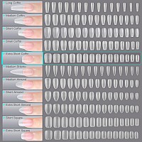 Gaoy Extra Short Coffin Fake Nail Tips 360Pcs Matte Soft Gel X Nail Tips 12 Sizes Full Cover Acrylic False Press On Nails Tips