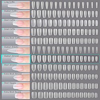 Gaoy Medium Almond Fake Nail Tips 360Pcs Matte Soft Gel X Nail Tips 13 Sizes Full Cover Acrylic False Press On Nails Tips Nai