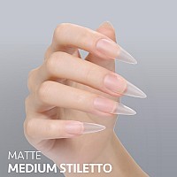 Gaoy Medium Stiletto Fake Nail Tips 360Pcs Matte Soft Gel X Nail Tips 15 Sizes Full Cover Acrylic False Press On Nails Tips N