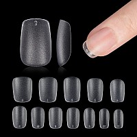 Gaoy Extra Short Square Fake Nail Tips 360Pcs Matte Soft Gel X Nail Tips 12 Sizes Full Cover Acrylic False Press On Nails Tips