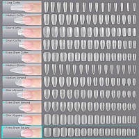 Gaoy Extra Short Square Fake Nail Tips 360Pcs Matte Soft Gel X Nail Tips 12 Sizes Full Cover Acrylic False Press On Nails Tips