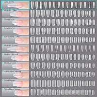 Gaoy Long Coffin Fake Nail Tips 360Pcs Matte Soft Gel X Nail Tips 15 Sizes Full Cover Acrylic False Press On Nails Tips Nail