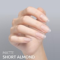 Gaoy Short Almond Fake Nail Tips 360Pcs Matte Soft Gel X Nail Tips 15 Sizes Full Cover Acrylic False Press On Nails Tips Nail