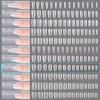 Gaoy Short Almond Fake Nail Tips 360Pcs Matte Soft Gel X Nail Tips 15 Sizes Full Cover Acrylic False Press On Nails Tips Nail