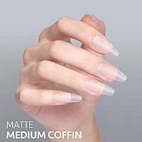 Gaoy Medium Coffin Fake Nail Tips 360Pcs Matte Soft Gel X Nail Tips 14 Sizes Full Cover Acrylic False Press On Nails Tips Nai