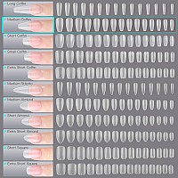 Gaoy Medium Coffin Fake Nail Tips 360Pcs Matte Soft Gel X Nail Tips 14 Sizes Full Cover Acrylic False Press On Nails Tips Nai