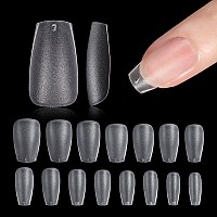 Gaoy Small Coffin Fake Nail Tips 360Pcs Matte Soft Gel X Nail Tips 15 Sizes Full Cover Acrylic False Press On Nails Tips Nail