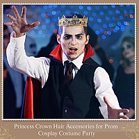 Mtlee 2 Pcs Prom King And Queen Crowns King Crowns For Men Royal Crown With Blue Rhinestone Queen Crowns For Women Halloween Wed