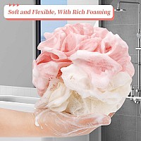 Farmoga Bath Loofah Sponge Back Scrubber Shower Sponge Soft Mesh Exfoliator Pouf Shower Ball Bath Sponges For Women And Men Bath