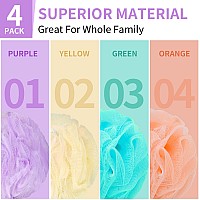 Farmoga Bath Loofah Sponge Body Scrubber Shower Sponge Exfoliating Mesh Pouf Shower Ball Bath Sponges For Women And Men Bathing