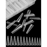 Nail Dual Forms For Poly Extension Gel Ebanku 120Pcs Matte Builder Nail Gel Flat Stiletto Square Nail Molds False Nail Tips For