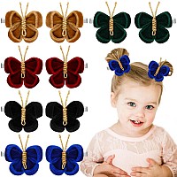 Oaoleer 10Pcs Mini Butterfly Hair Clips 2 Velvet Hair Bow Pins For Girls Women Halloween Cosplaying Party Decor