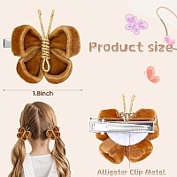 Oaoleer 10Pcs Mini Butterfly Hair Clips 2 Velvet Hair Bow Pins For Girls Women Halloween Cosplaying Party Decor