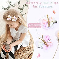 Oaoleer Butterfly Hair Clips 10Pcs Mini Tulle Hair Bow Pins Colorful Butterfly Hair Barrettes For Baby Girls Women Halloween Co