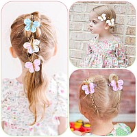 Oaoleer Butterfly Hair Clips 10Pcs Mini Tulle Hair Bow Pins Colorful Butterfly Hair Barrettes For Baby Girls Women Halloween Co