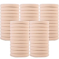 Qarwayoc 50Pcs Large Blonde Hair Ties Seamless Hair Ties Bands Soft Hair Ponytail Holders Nylon Elastics Hair Ties 2 Inch In