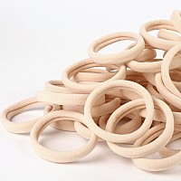 Qarwayoc 50Pcs Large Blonde Hair Ties Seamless Hair Ties Bands Soft Hair Ponytail Holders Nylon Elastics Hair Ties 2 Inch In