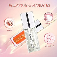 Glow Lip Oil Plumping Lip Gloss Hydrating Lip Care Nonsticky Big Brush Head Korean Lip Tint Primer Glitter Shine Lipgloss Tran