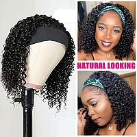 Aisi Queens Headband Wig Human Hair For Black Women Curly Wigs Glueless Human Hair Short Curly Headband Wigs 14 Inch Curly Hea