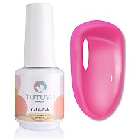 Tutuyu Jelly Rose Pink Gel Nail Polish Sheer Translucent Purplepink Gel Polish For Manicure Salon Or Diy Nail Art At Home Clear