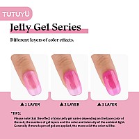 Tutuyu Jelly Rose Pink Gel Nail Polish Sheer Translucent Purplepink Gel Polish For Manicure Salon Or Diy Nail Art At Home Clear