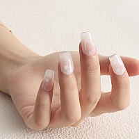 Tutuyu Sheer Snow White Flowers Gel Nail Polish Translucent Milky White Gel Polish With Flowers 15Ml Neutral Nude White Color Ge