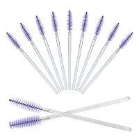 GCQQ 50PCS Crystal Mascara Wands, Disposable Eyelash Eyebrow Spoolie, Benable and Lightweight Eyelash Brush, Mascara Brushes for Makeup Eyelash Extensions (White+Purple)