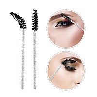 Gcqq 200Pcs Crystal Mascara Wands Disposable Eyelash Eyebrow Spoolie Benable And Lightweight Eyelash Brush Mascara Brushes Fo