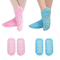 Zfyoung Moisturizing Socks 2 Pairs Moisturizing Gel Socks Soft Feet Moisturizer Spa Pedicure Socks For Dry Cracked Heels Cal