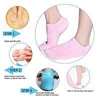 Zfyoung Moisturizing Socks 2 Pairs Moisturizing Gel Socks Soft Feet Moisturizer Spa Pedicure Socks For Dry Cracked Heels Cal