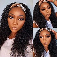 Nicmiss Deep Wave Headband Wig Human Hair 22 Inch Curly Headband Wigs For Black Women Human Hair Glueless None Lace Front Wig Br