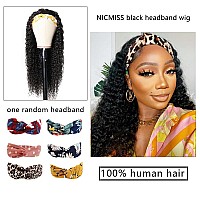 Nicmiss Deep Wave Headband Wig Human Hair 22 Inch Curly Headband Wigs For Black Women Human Hair Glueless None Lace Front Wig Br