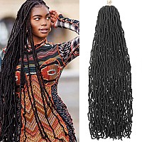 40Inch 6Packs Soft New Faux Locs Colorful Long Goddess Locs Crochet Hair Natural Pre Looped Natural Crochet Braid Curly Wave Bra