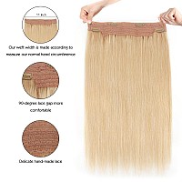 Sassina Invisible Wire Hair Extensions Real Human Hair With Transparent Wire Adjustable Size Secure Clips Natural Straight Secre