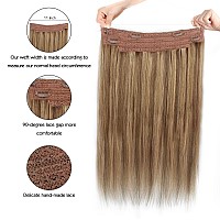 Sassina Invisible Wire Hair Extensions Real Human Hair With Transparent Wire Adjustable Size Secure Clips Natural Straight Secre