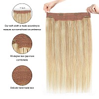 Sassina Invisible Wire Hair Extensions Real Human Hair With Transparent Wire Adjustable Size Secure Clips Natural Straight Secre