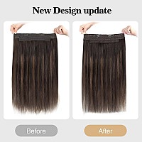 Sassina Invisible Wire Hair Extensions Real Human Hair With Transparent Wire Adjustable Size Secure Clips Natural Straight Secre