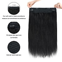 Sassina Invisible Wire Hair Extensions Real Human Hair With Transparent Wire Adjustable Size Secure Clips Natural Straight Secre