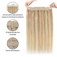 Sassina Invisible Wire Hair Extensions Real Human Hair With Transparent Wire Adjustable Size Secure Clips Natural Straight Secre