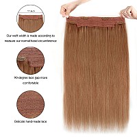 Sassina Invisible Wire Hair Extensions Real Human Hair With Transparent Wire Adjustable Size Secure Clips Natural Straight Secre