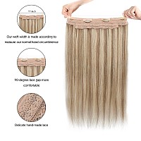 Sassina Invisible Wire Hair Extensions Real Human Hair With Transparent Wire Adjustable Size Secure Clips Natural Straight Secre