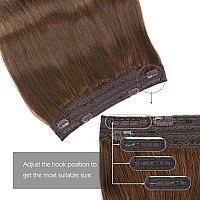 Sassina Invisible Wire Hair Extensions Real Human Hair With Transparent Wire Adjustable Size Secure Clips Natural Straight Secre