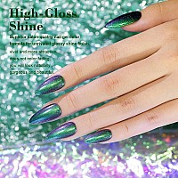 Rarjsm Chameleon Multichrome Gel Nail Polish Mermaid Lake Green To Purple Color Changing Glitter Chrome Gel Polish Curing Requir